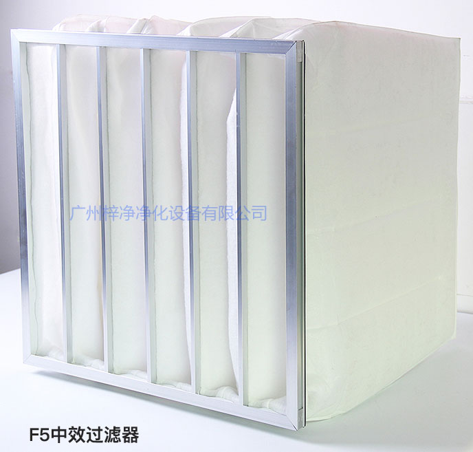 F5級袋式中效過濾器主要用于商業(yè)大樓、劇院、車站。